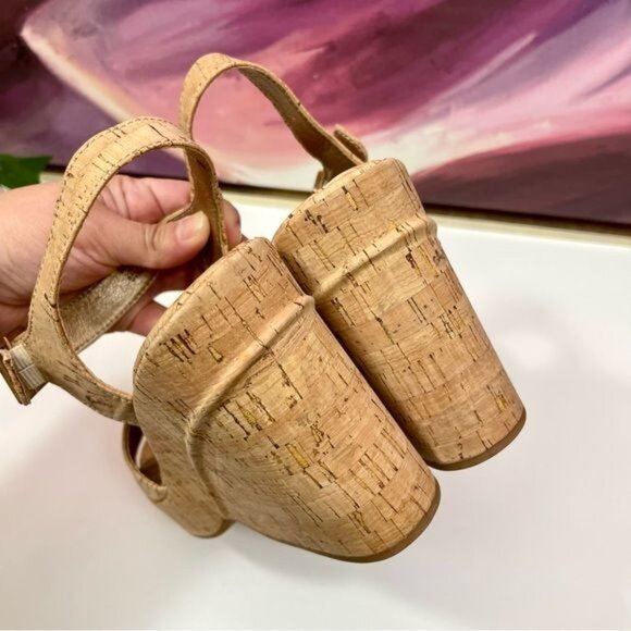 KORKS by Kork Ease Bardot Platform Sandal in Natural Cork Size 9 - Picture 11 of 14